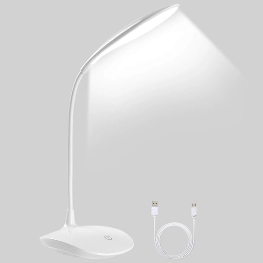 20LED Flexible Touch Desk Light Bedside Reading Lamp Dimmable USB Rechargeable
